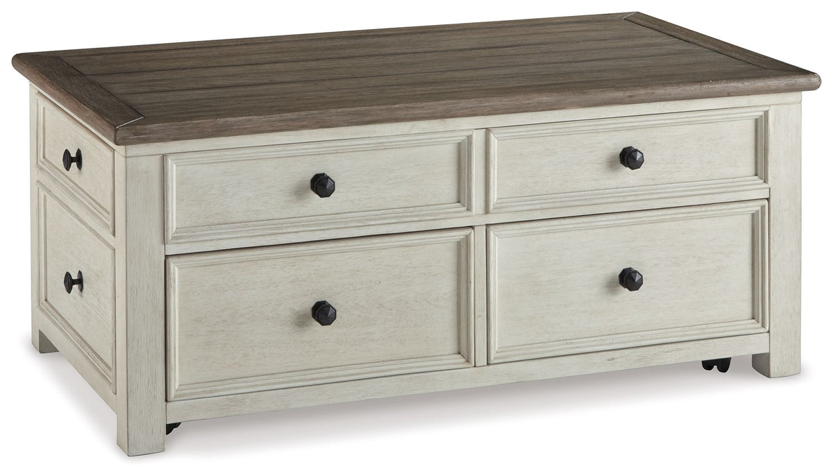 Bolanburg - Lift Top Cocktail Table - White / Brown / Beige by Ashley – Cocktail Tables