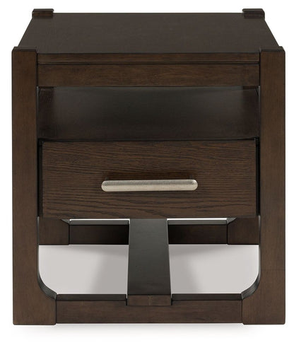 Breckington - Square End Table - Dark Brown by Ashley – view 2