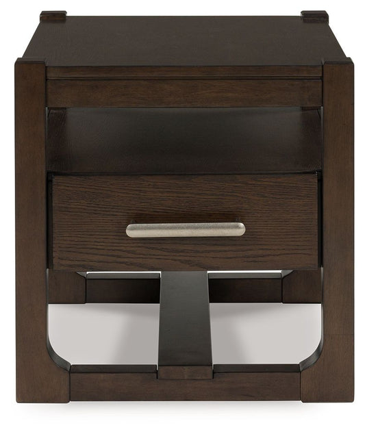 Breckington - Square End Table - Dark Brown by Ashley – view 2