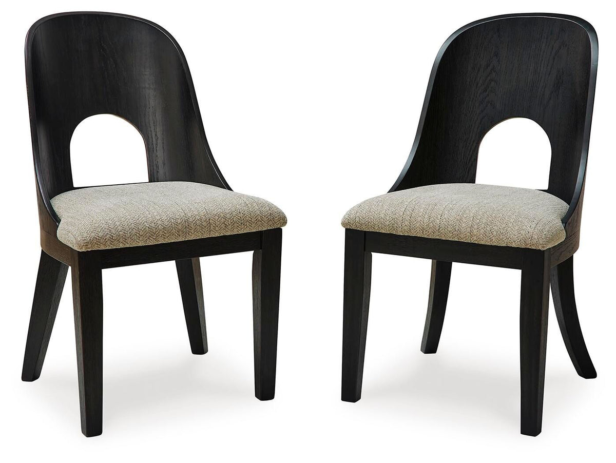Rowanbeck - Dining Upholstered Side Chair (Set of 2) - Gray / Black by Ashley – Chair Sets