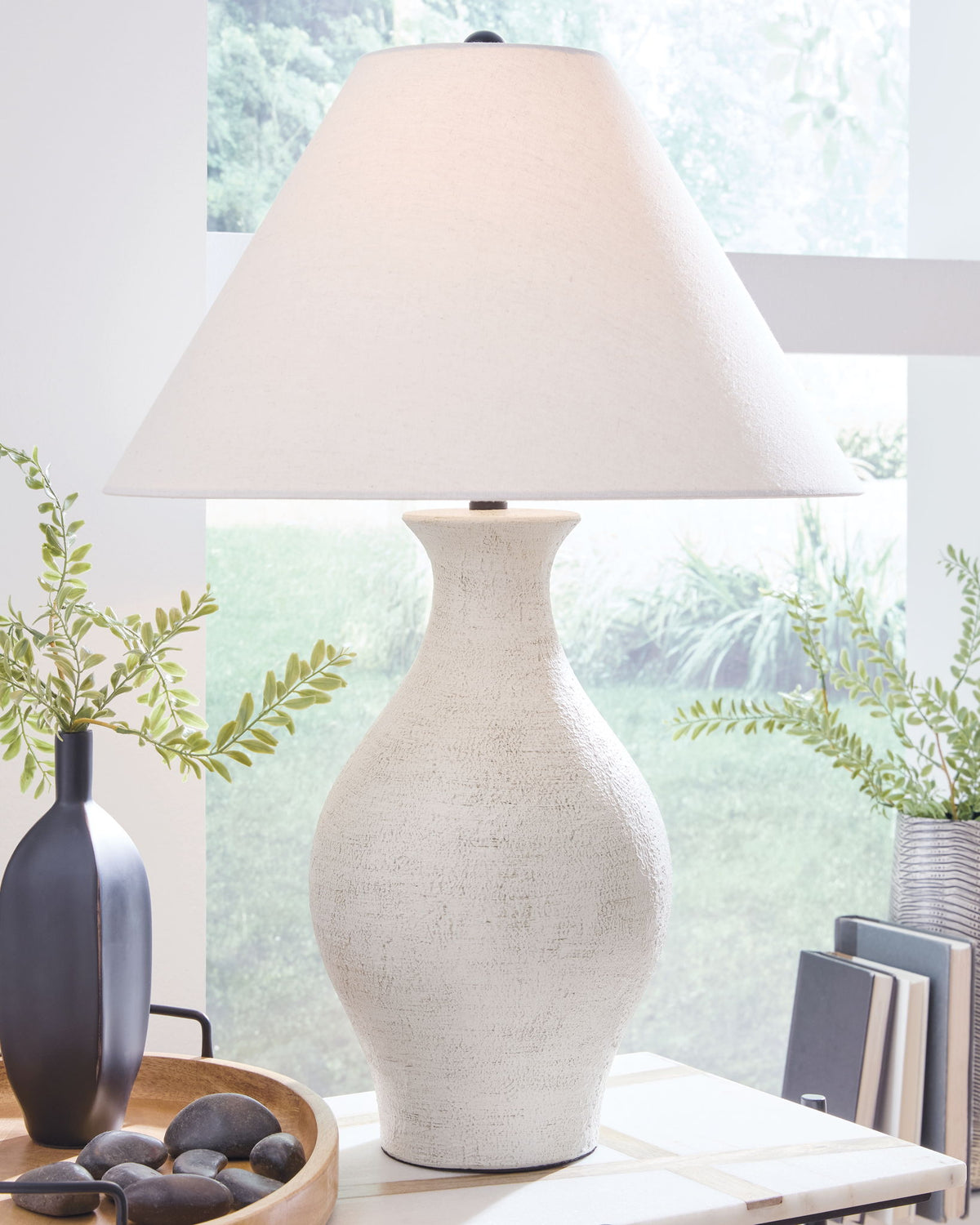 Ashbend - Ceramic Table Lamp - Antique White by Ashley – view 3