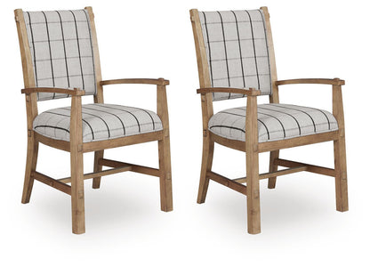 Ridgester - Dining Upholstered Arm Chair (Set of 2) - Light Brown – Chair Sets