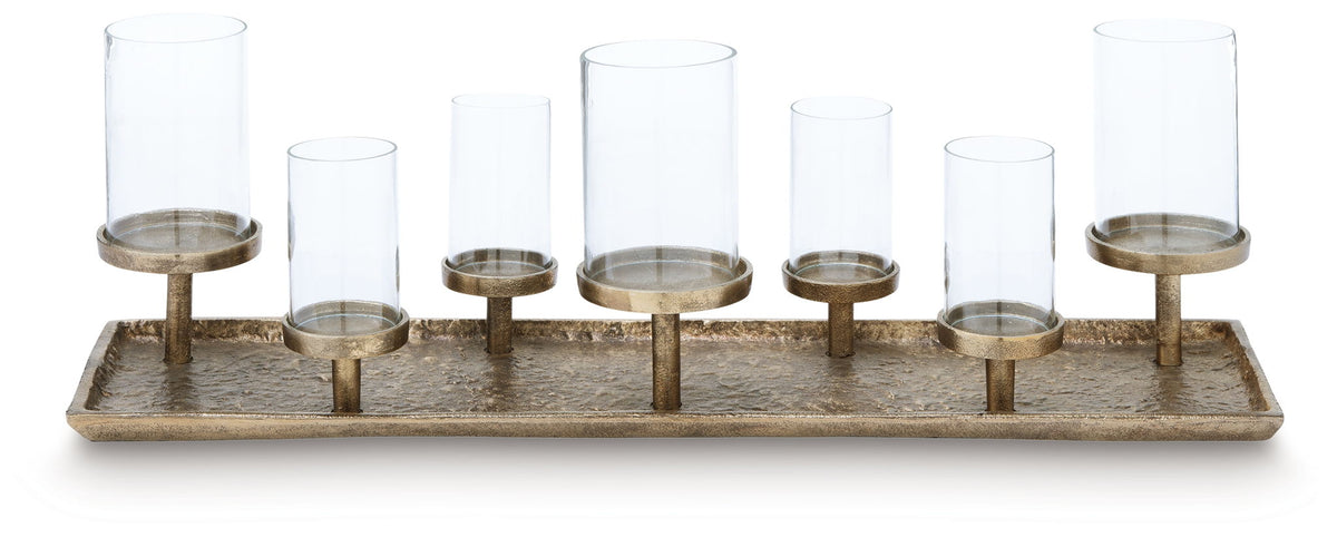 Wallmond - Candle Holder - Antique Brass Finish by Ashley – view 3