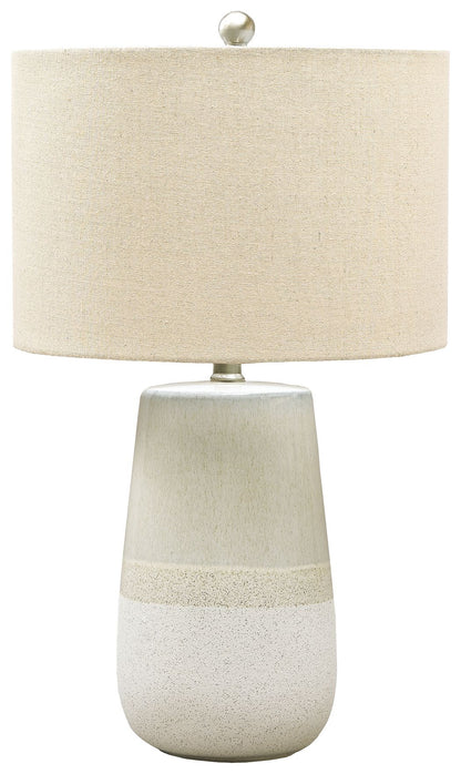 Shavon - Ceramic Table Lamp  - Beige / White by Ashley – Table Lamps