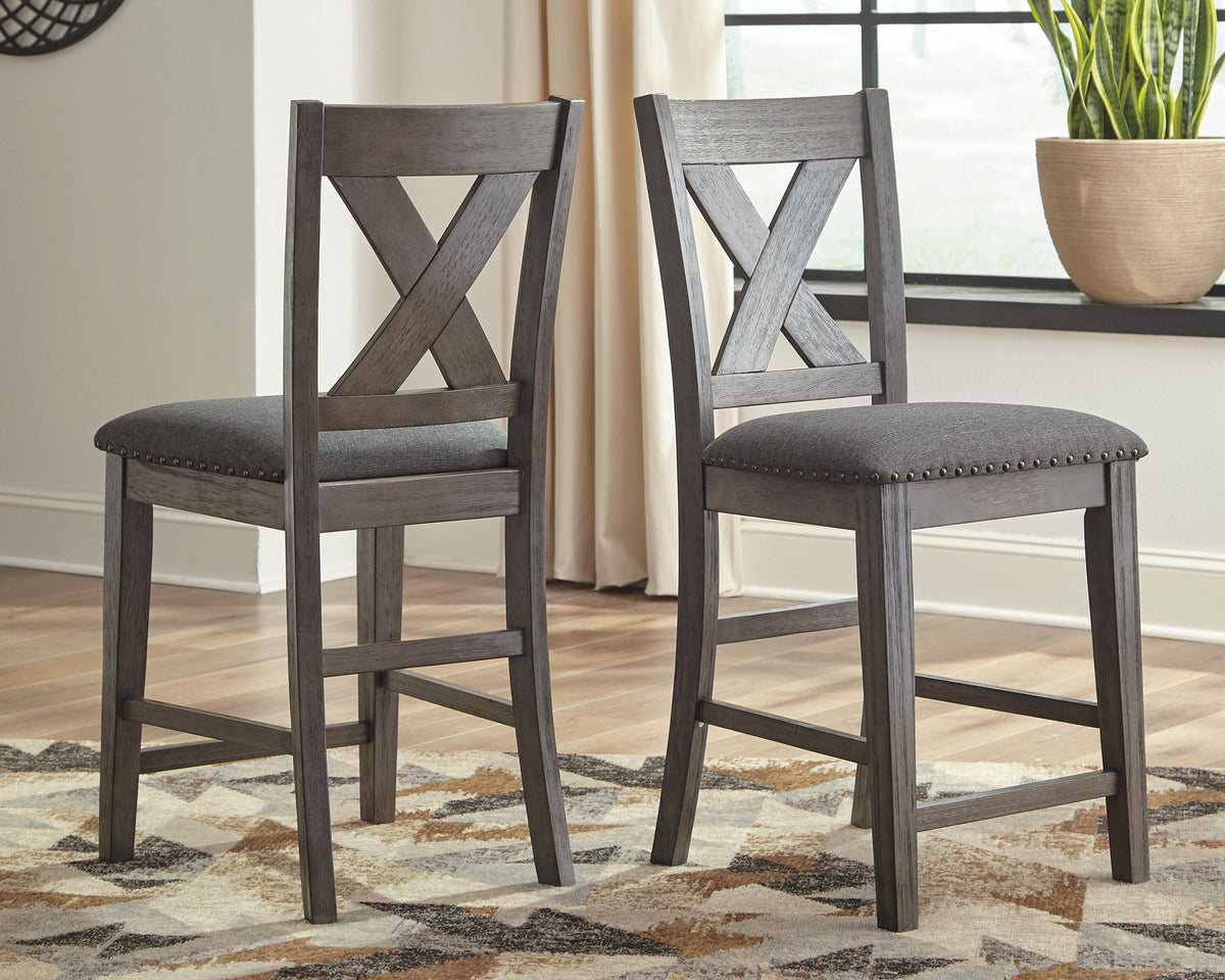 Caitbrook - Upholstered Barstool (Set of 2) - Gray by Ashley – view 2