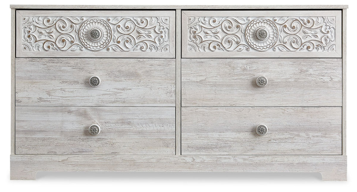 Paxberry - Six Drawer Dresser - Weatherworn - Whitewash by Ashley – view 2