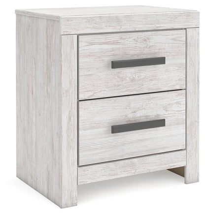 Cayboni - Two Drawer Night Stand - Whitewash by Ashley – Accent Nightstands