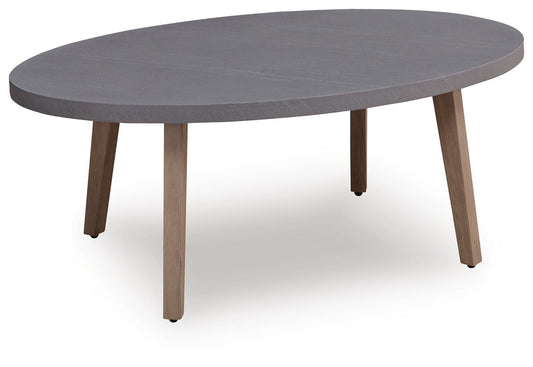 Harmony Headlands - Oval Cocktail Table - Natural / Gray by Ashley – Coffee Tables