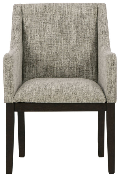 Burkhaus - Dining UPH Arm Chair (Set of 2) - Beige / Dark Brown by Ashley – view 2