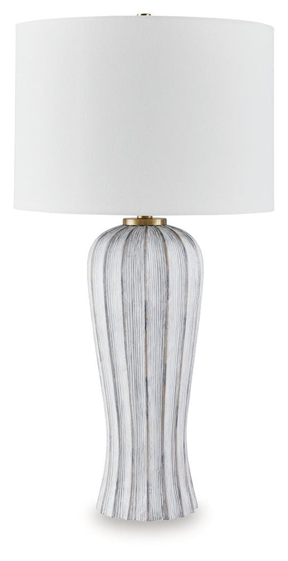Lanwell - Poly Table Lamp - Antique Gray by Ashley – Table Lamps