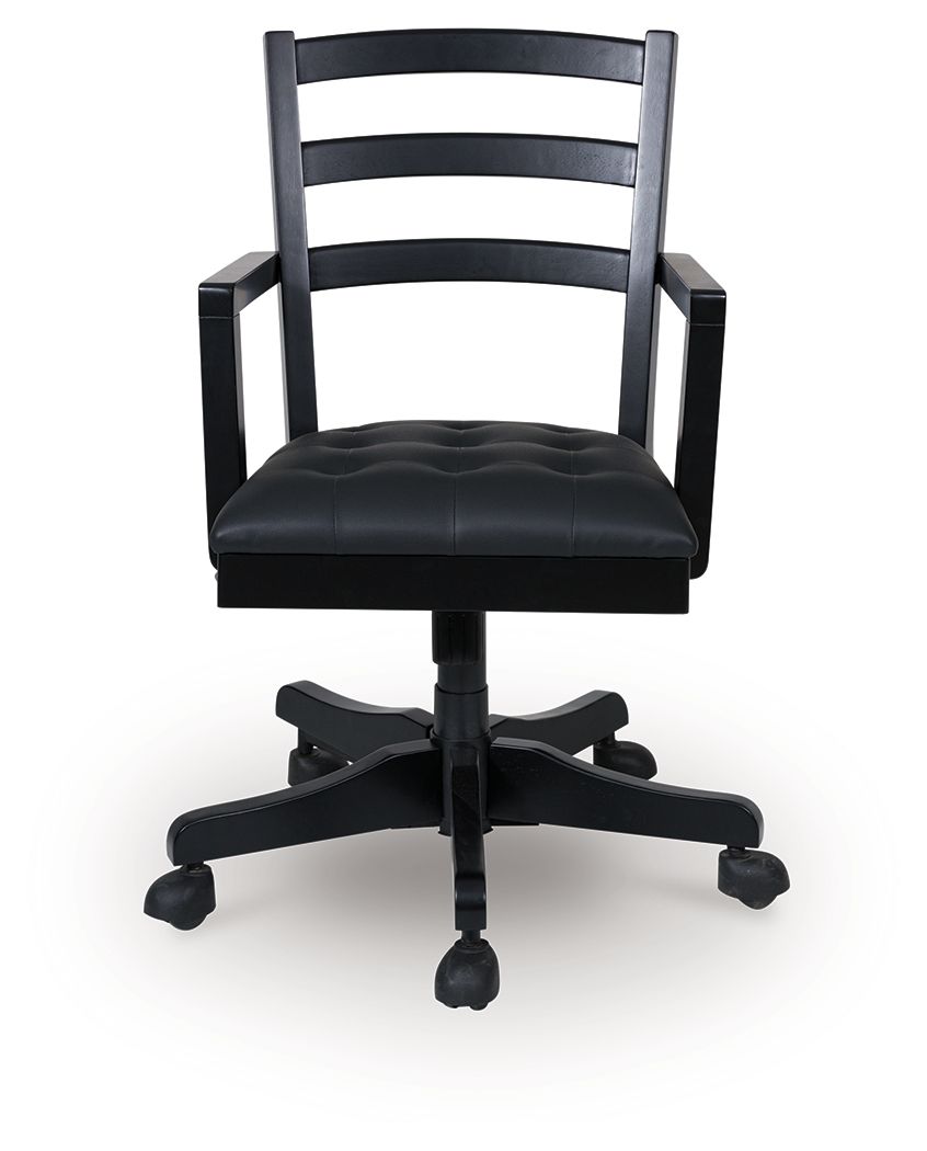 Wildenauer - Home Office Swivel Desk Chair - Brown / Black by Ashley – view 2