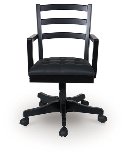 Wildenauer - Home Office Swivel Desk Chair - Brown / Black by Ashley – view 2