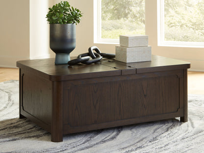 Breckington - Cocktail Table With Storage - Dark Brown by Ashley – view 3