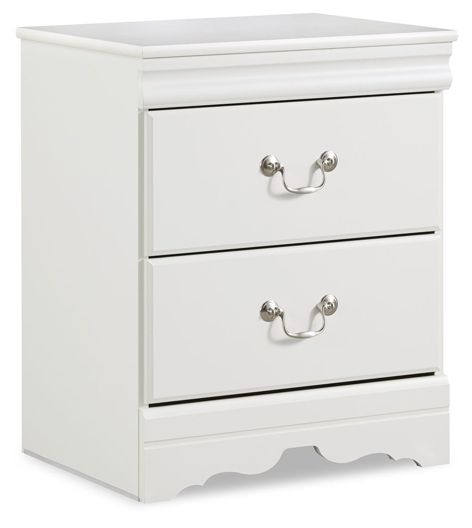Anarasia - Two Drawer Night Stand - White by Ashley – Accent Nightstands