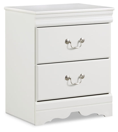 Anarasia - Two Drawer Night Stand - White by Ashley – Accent Nightstands