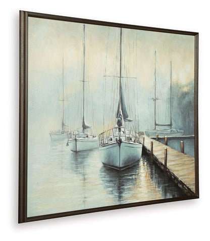 Worthney - Wall Art - Blue / White / Brown by Ashley – view 2