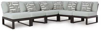 Beachloft - 6-Piece Outdoor Sectional - Black / Gray by Ashley – Stationary Sectionals