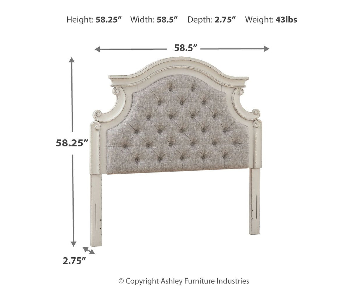 Realyn - Full UPH Panel Headboard - Chipped White by Ashley – view 3