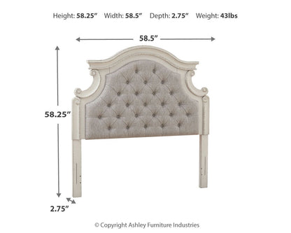 Realyn - Full UPH Panel Headboard - Chipped White by Ashley – view 3