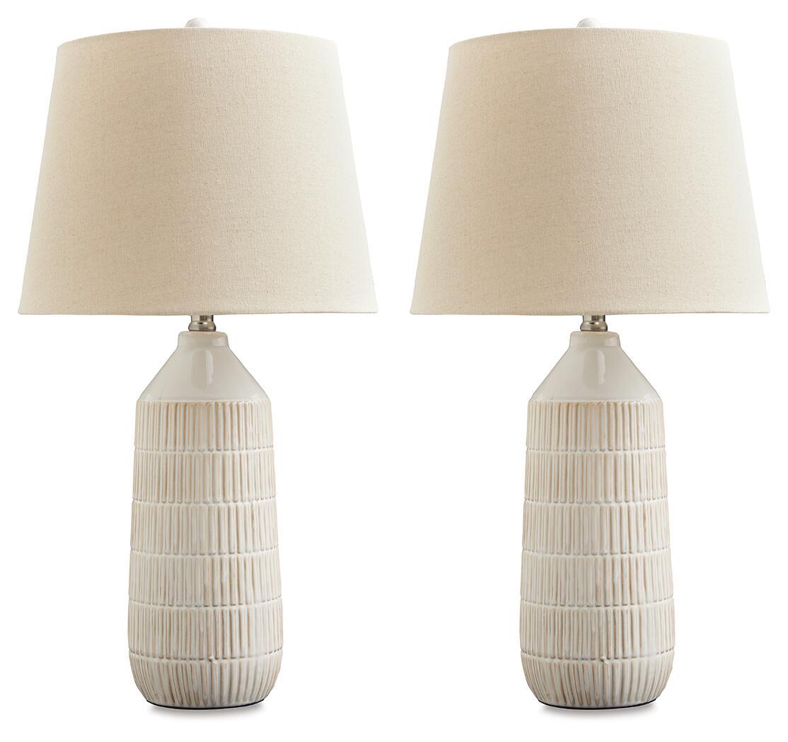 Willport - Ceramic Table Lamp (Set of 2) - Off White by Ashley – Table Lamps
