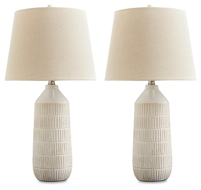 Willport - Ceramic Table Lamp (Set of 2) - Off White by Ashley – Table Lamps