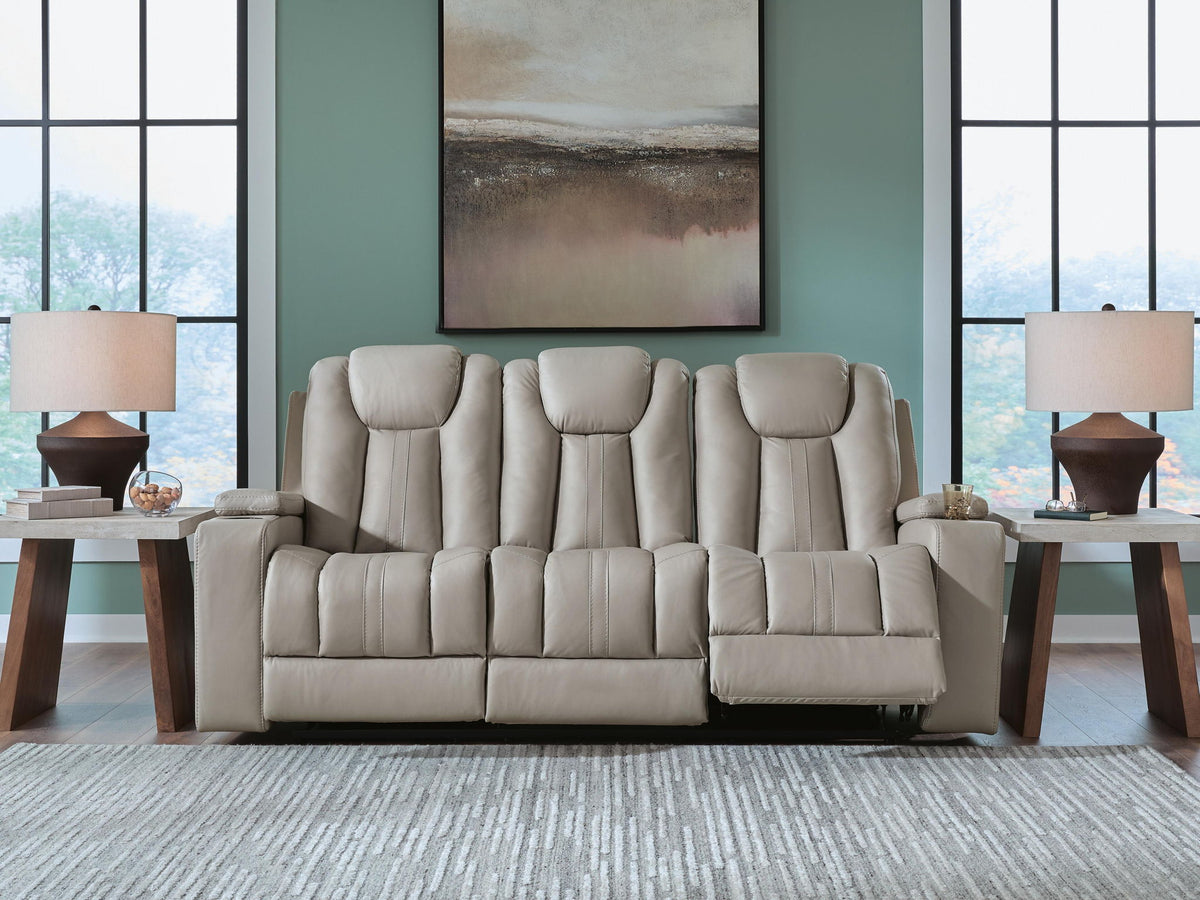 Elevate Edges - Reclining Sofa With Drop Down Table - Coin by Ashley – view 2