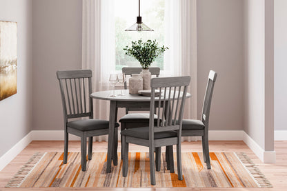 Shullden - 5 Pc. - Drop Leaf Table, 4 Side Chairs - Gray by Ashley – 5 Piece Dining Room Sets