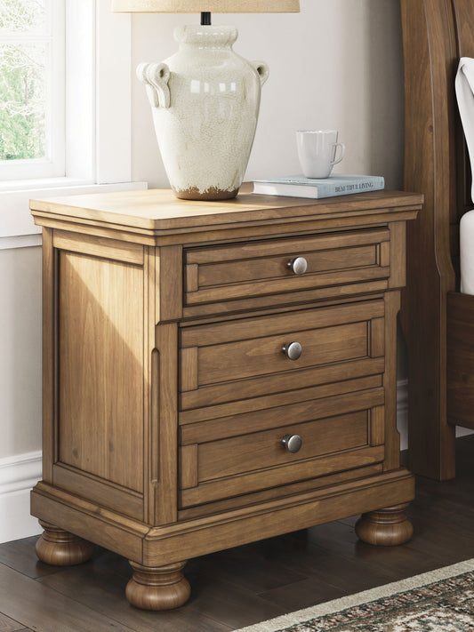 Feddinger - Two Drawer Night Stand - Medium Brown by Ashley – view 2