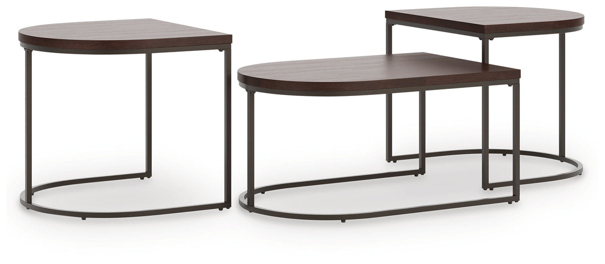 Vanmore - Occasional Table Set (Set of 3) - Dark Brown by Ashley – Table Sets