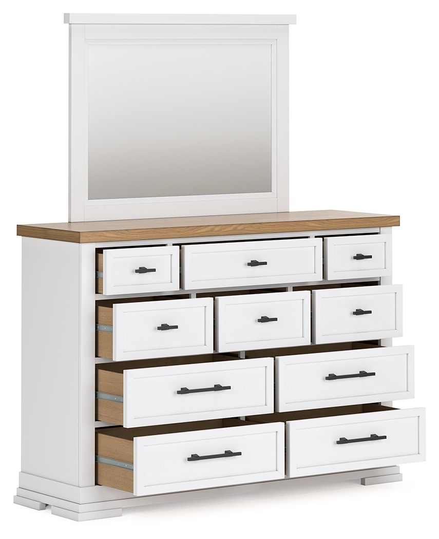 Ashbryn - Dresser And Mirror - White / Natural – view 2