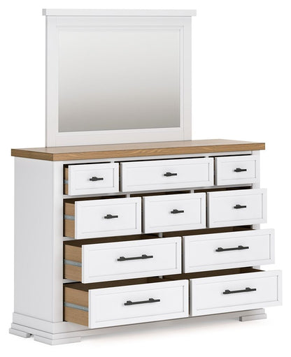 Ashbryn - Dresser And Mirror - White / Natural – view 2