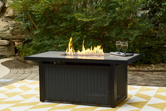 Beachcroft - Rectangular Fire Pit Table - Black / Light Gray by Ashley – view 2