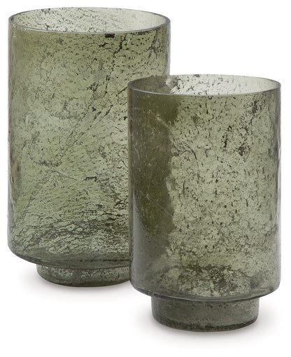 Clarkton - Candle Holder Set (Set of 2) - Green by Ashley – view 2