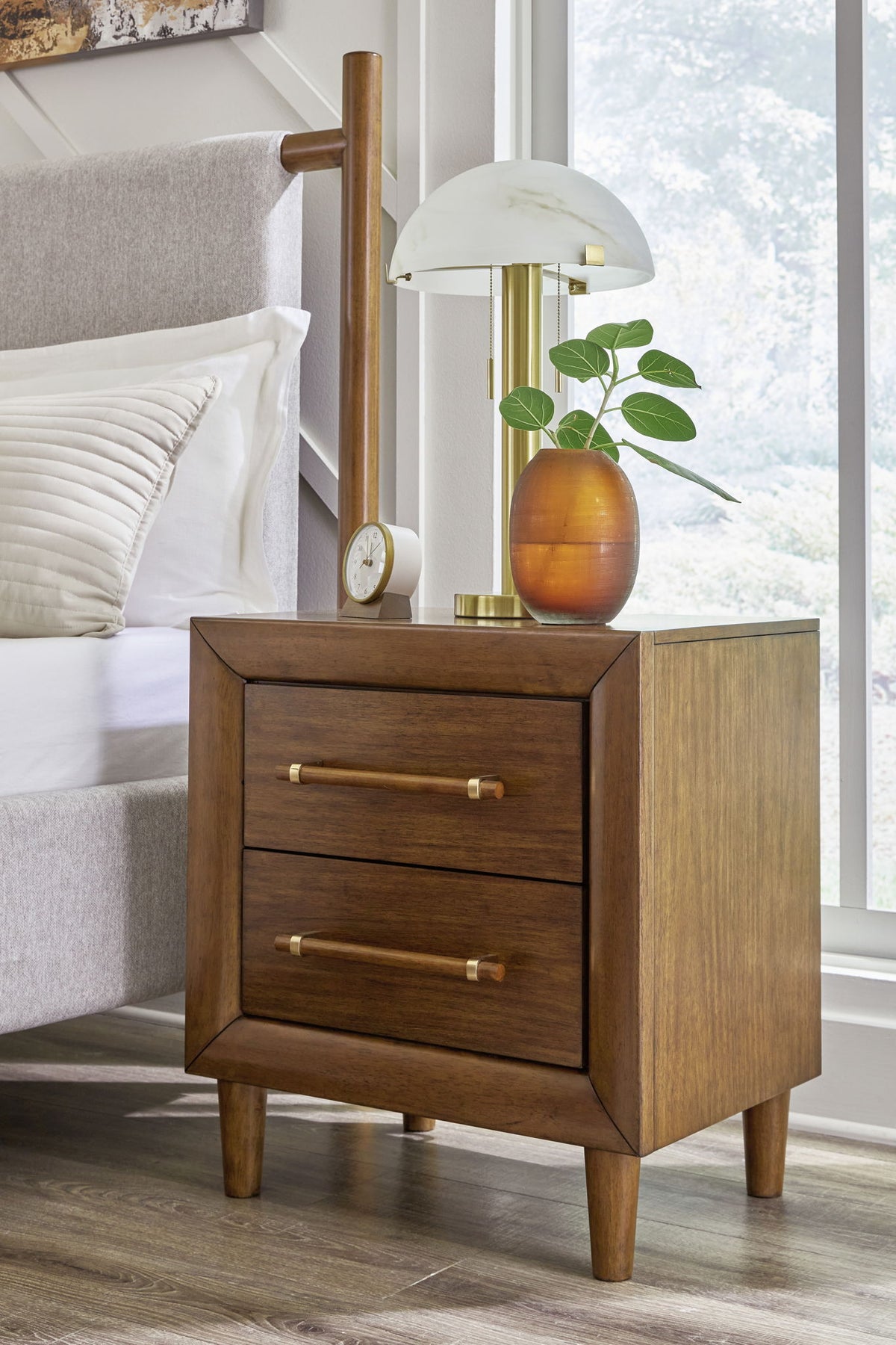 Lyncott - Two Drawer Night Stand - Brown by Ashley – view 3