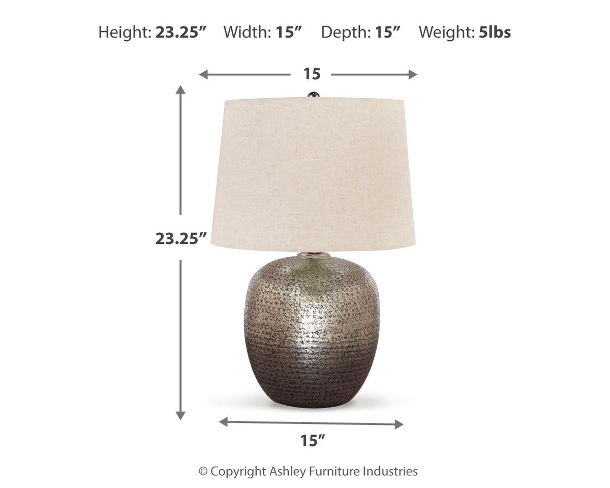 Magalie - Metal Table Lamp - Antique Silver Finish by Ashley – view 3
