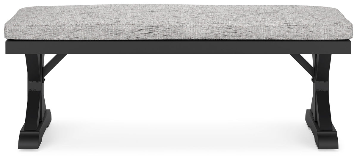Beachcroft - Bench With Cushion - Black / Light Gray by Ashley – view 2