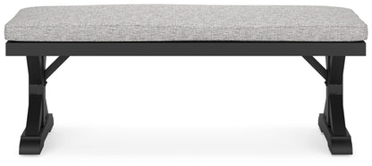 Beachcroft - Bench With Cushion - Black / Light Gray by Ashley – view 2