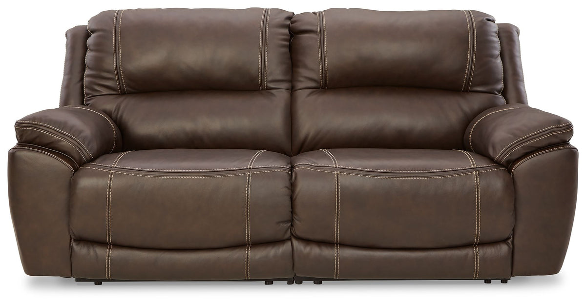 Dunleith - 2-Piece Power Reclining Loveseat - Chocolate by Ashley – Reclining Sectionals