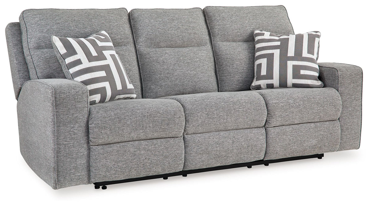 Biscoe - Power Reclining Sofa With Adj Headrest - Pewter by Ashley – view 2