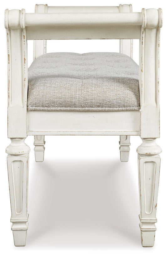 Realyn - Accent Bench - Antique White by Ashley – view 2