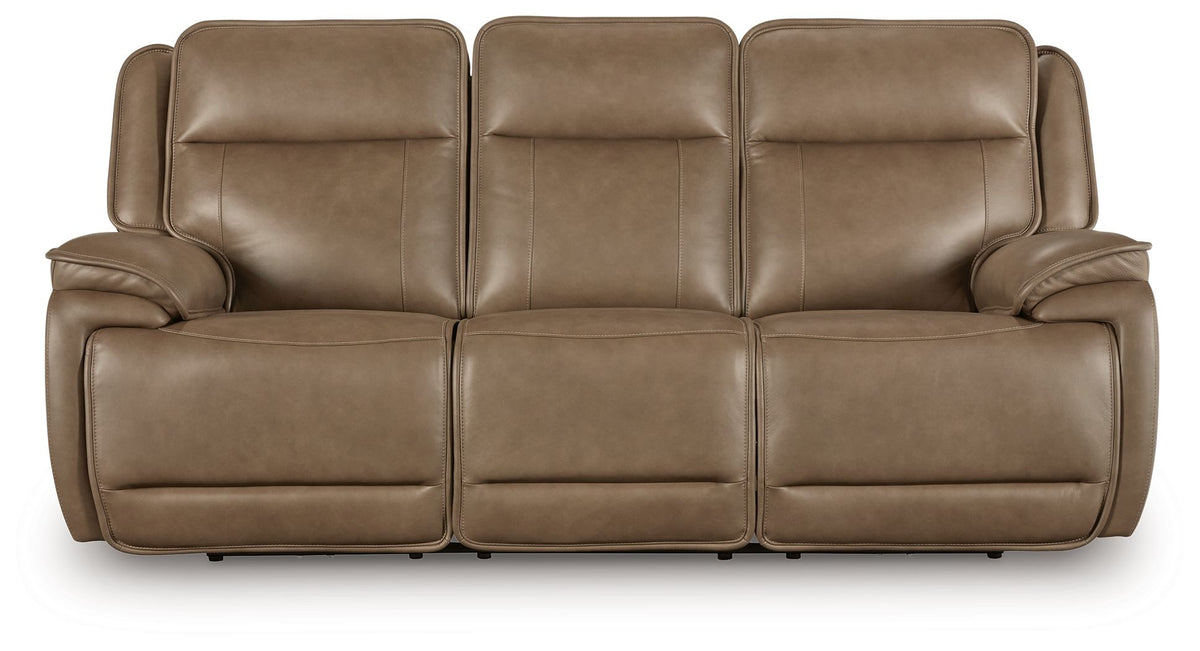 Glencroft - Power Reclining Sofa With Adjustable Headrest - Sahara by Ashley – view 3