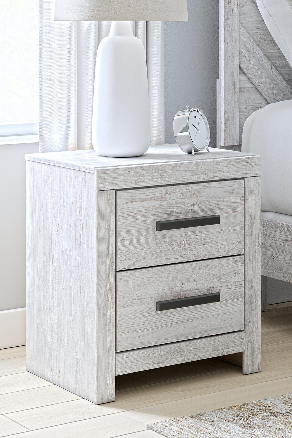 Cayboni - Two Drawer Night Stand - Whitewash by Ashley – view 2