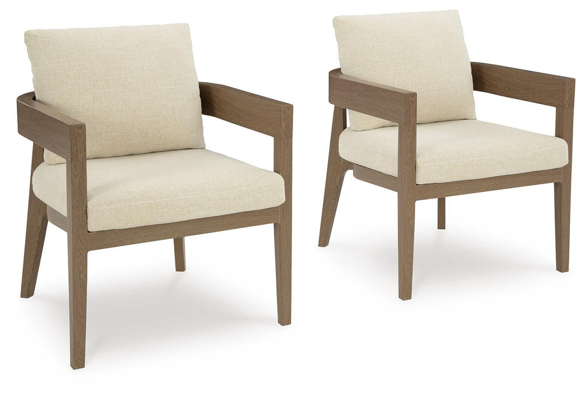 Serene Bay - Arm Chair With Cushion (Set of 2) - Dark Brown / White by Ashley – Chair Sets