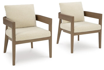 Serene Bay - Arm Chair With Cushion (Set of 2) - Dark Brown / White by Ashley – Chair Sets