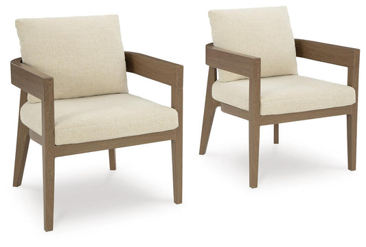 Serene Bay - Arm Chair With Cushion (Set of 2) - Dark Brown / White by Ashley – Chair Sets
