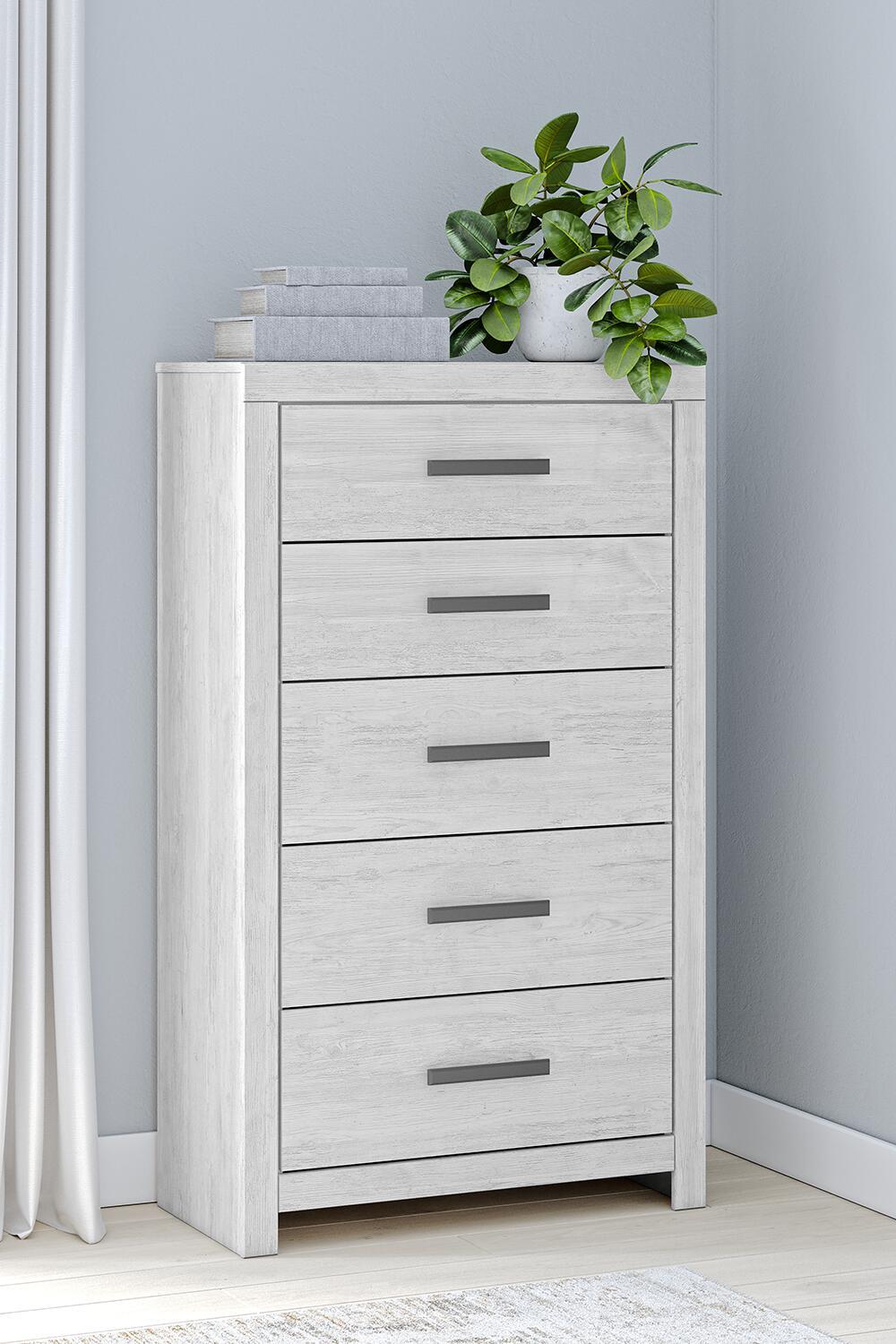 Cayboni - Five Drawer Chest - Whitewash by Ashley – view 2