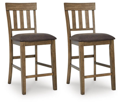 Urbinforte - Upholstered Barstool (Set of 2) - Light Brown by Ashley – Stool Sets