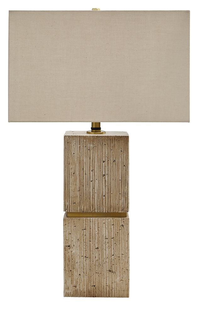 Laddner - Poly Table Lamp - Beige by Ashley – Table Lamps
