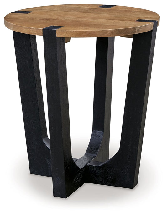 Hanneforth - Round End Table - Brown by Ashley – End Tables