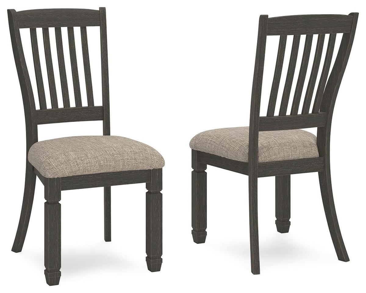 Tyler Creek - Dining UPH Side Chair (Set of 2) - Slatback - Black / Grayish Brown by Ashley – Chair Sets